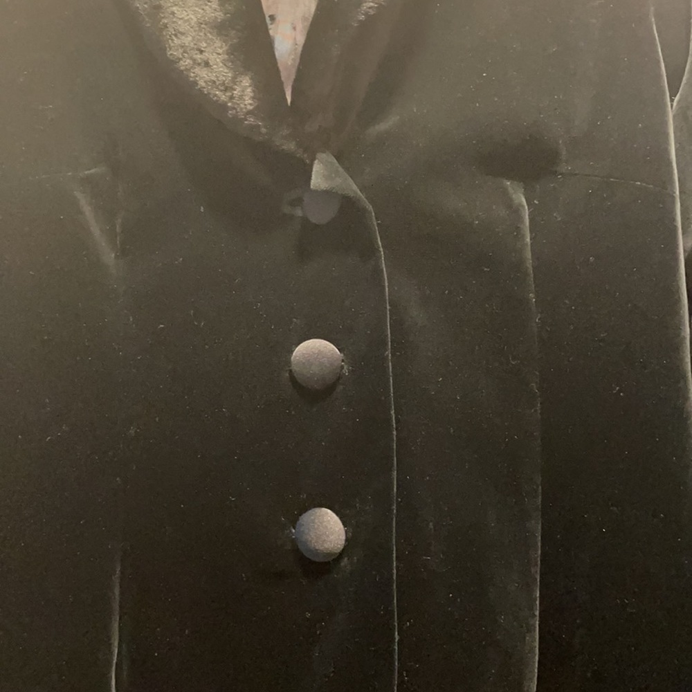 JS Collections 3 Button Down Velour Coat with Fau… - image 3